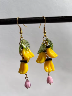 Aretes3 Pendientes largos de plátano